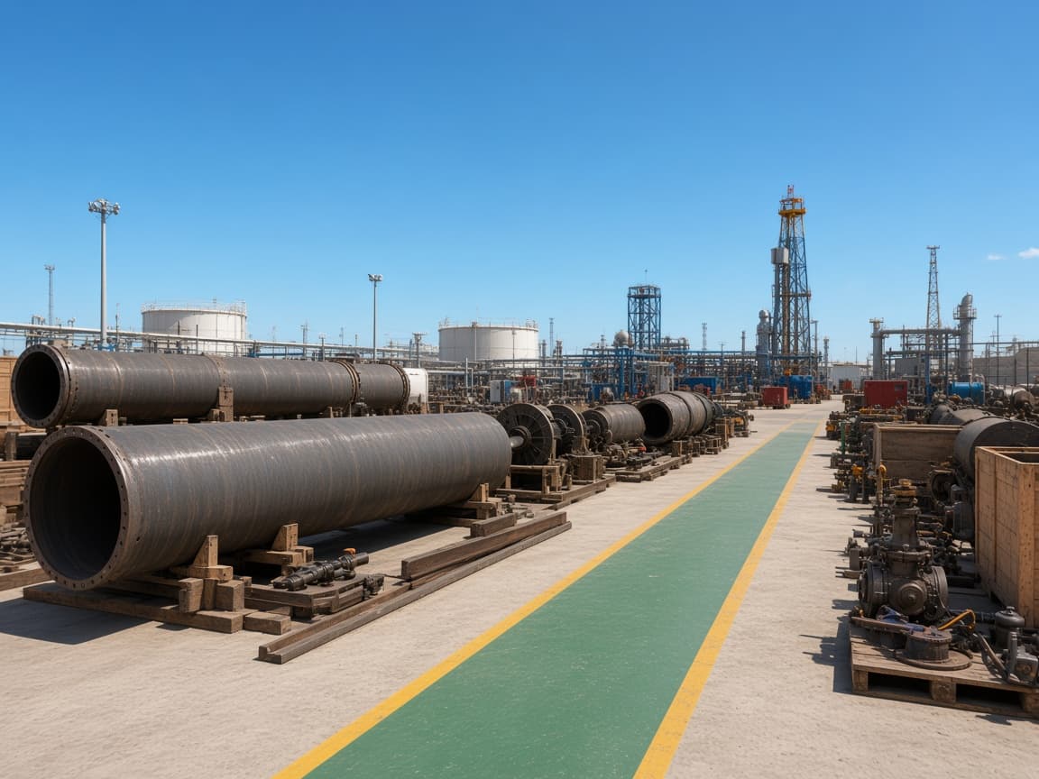 Industrial pipe yard for oil and gas projects